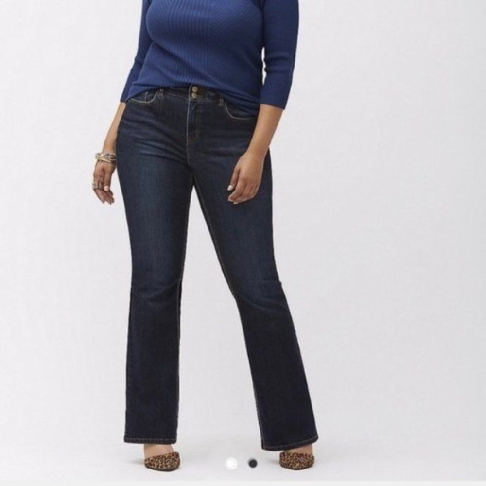 Lane Bryant 28P Distinctly Boot Dark Wash Jeans